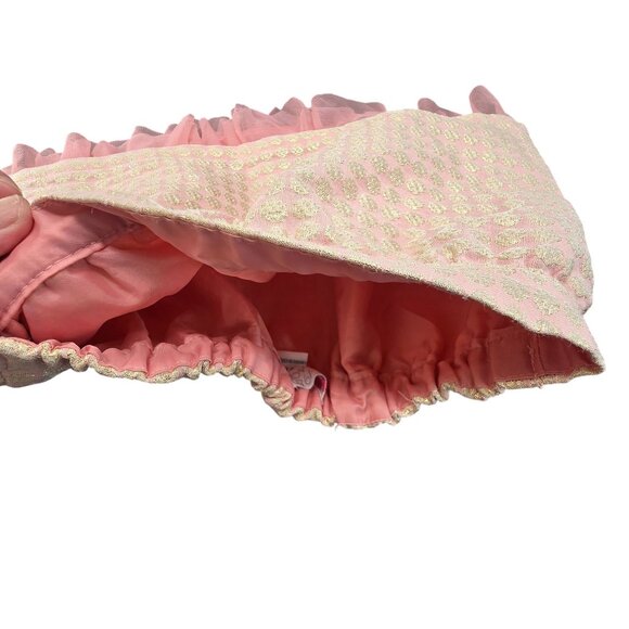 Gold & Pink Metallic Toddler Skirt Polka Dot Tulle Layer Elastic Waist 3T JJ3928 - Picture 7 of 7